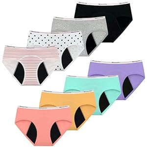 Bragas para adolescentes, niñas, ropa interior menstrual, bragas de período para niños, ropa interior a prueba de fugas y protectora para adolescentes, calzones de algodón