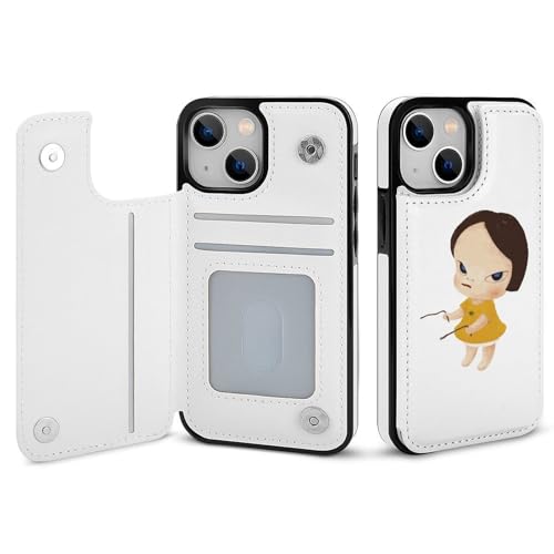 iPhone15 Plus用ケース 手帳型 奈良美智 【全機種対応】 アイフォン15 Plus用ケース スマホケース 財布型 PUレザー おしゃれ 背面カード収納 スタンド機能 携帯カバー 耐衝撃