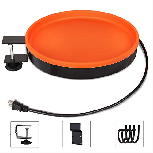 vantiorango Heated Birdbath for Outdoor, Deck Mount Bird Bath Bowl Heater with Clamp for Winter Balcony Garden Outdoors - Thumbnail 4