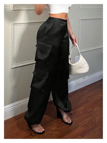 Women Casual Spring Satin Work Pants Women Trousers with Pockets Work Pants2