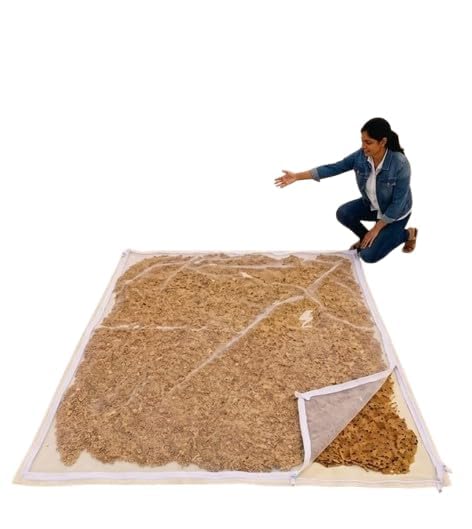Image of 150x150 cm Unbleached Cotton Drying Cloth with Mesh Net & Zipper | Breathable Food Drying Cover for Papad, Vadagam, Spices, Grains, Millets & Herbs | Reusable Washable