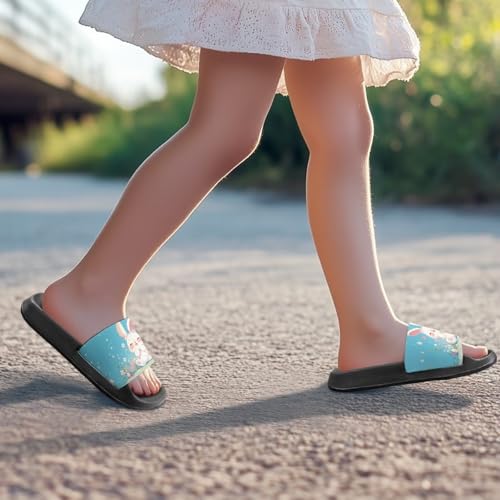 Image of Boy & Girls Slide Sandals Kids Shower Shoes Non Slip Summer Slippers Beach Sandals