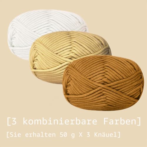 Renyiz Chenille Häkelgarn 3x50g Khaki mit 4mm Nadel – Bild 6