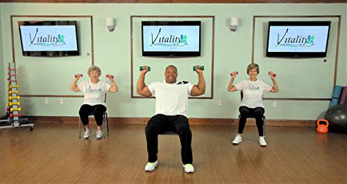 Exercício de cadeira fácil de seguir para idosos- 4 DVDs + 30 segmentos de exercícios superiores + f