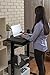 Stand Up Desk Store Mobile Rolling Adjustable Height Standing Workstation with Printer Shelf and Slideout Keyboard Tray (Black Frame/Black Top, 30