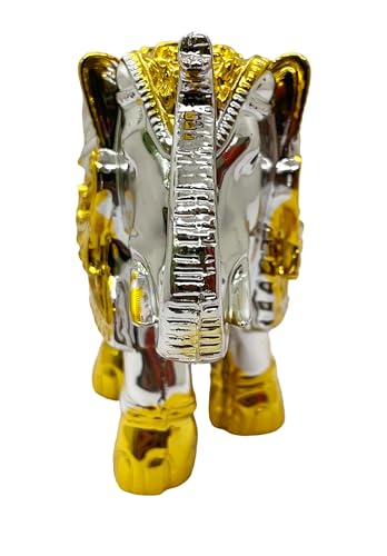 Image of Exclusive Fengshui Polyresin Elephant with Trunk Up with Ingots & Coins for Wealth Good Luck & Fortune. (ES-3528)