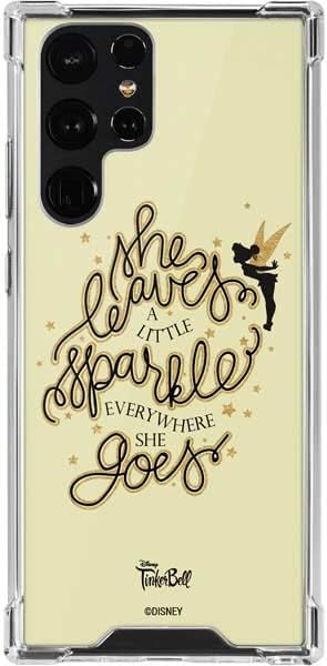 Skinit Clear Phone Case Compatible with Galaxy S22 Ultra - Officially Licensed Disney Tinker Bell Leave A Little Sparkle Design