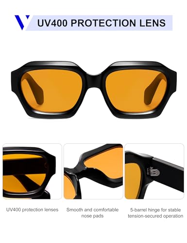 VANLINKER Thick Square Sunglasses for Men Women Retro Vintage Chunky Polygon Rectangle Shades VL98834