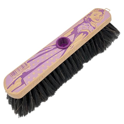 Peggy Perfect Stubenbesen Kehrbesen Zimmerbesen mit Einer dichten Naturhaarmischung und Teleskopstiel im einzigartigem Daisy Design. Buchenholz Besen mit Designaufdruck. – Bild 4