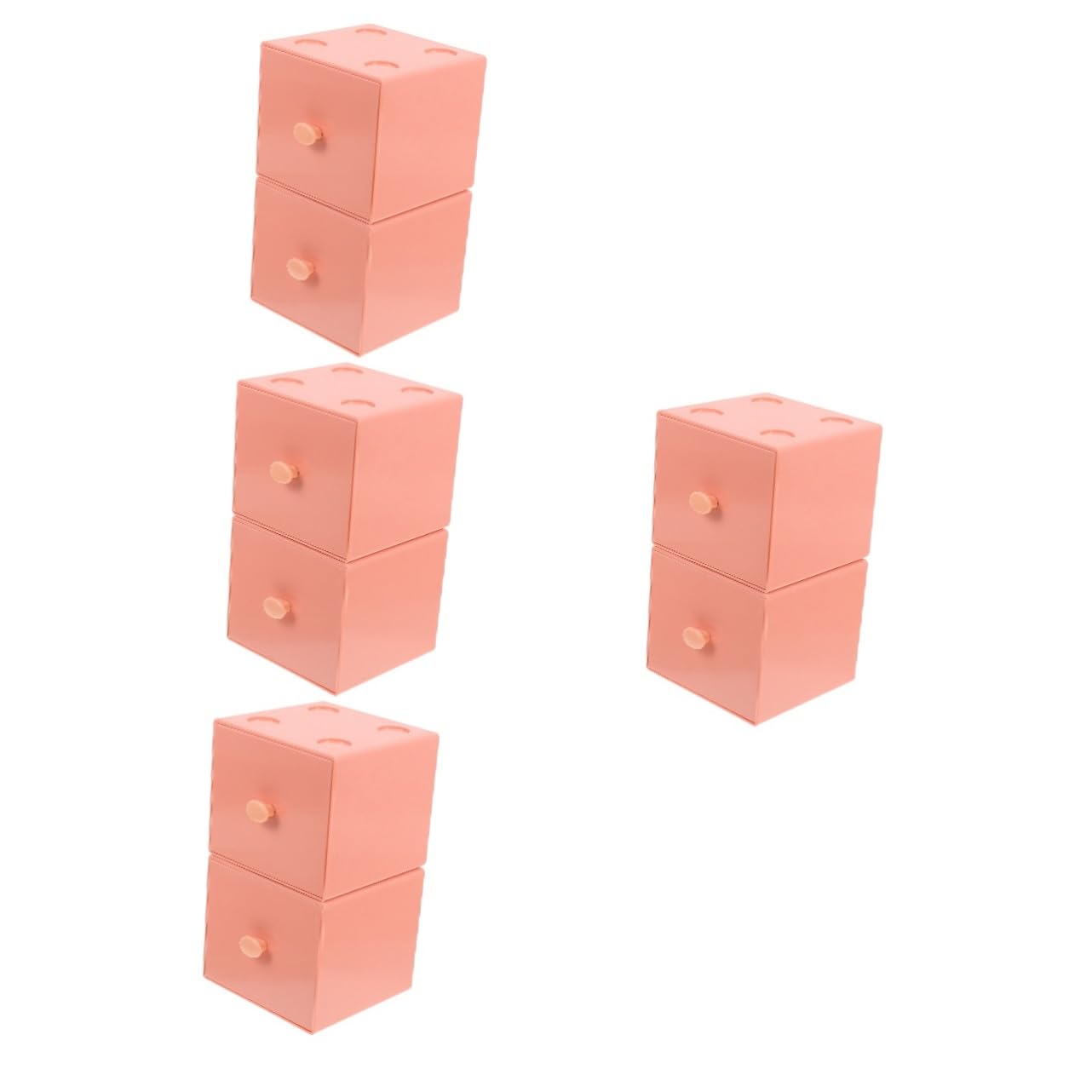 Set di 8 contenitori impilabili per cosmetici, con piccoli cassetti e portamatite, in plastica, da scrivania, per ufficio
