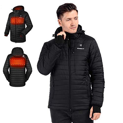 CLIMIX Heated Down Jacket | Lightweight Water Resistant Thickened Jacket w/7.4V Heated Jacket System Black