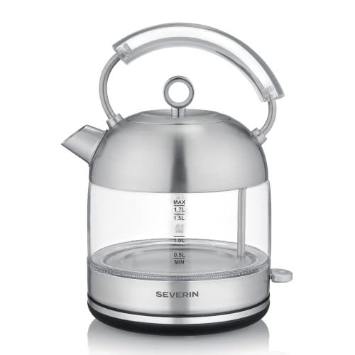 Severin Retro Glas Wasserkocher, XXL-Füllvolumen von 1,7L