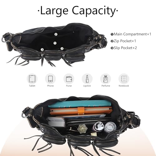 Image of Angel Kiss Hobo Bags Purse for Women Y2K Shoulder Bag Multi Pockets Designer Satchel Studded Handbags with Strap