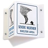 SmartSign "Severe Weather Shelter Area" Projecting Sign | 5" x 6" Acrylic