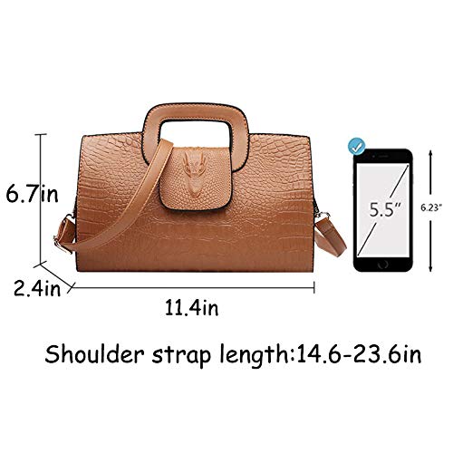 Image of ZLMBAGUS Women Vintage Flap Tote Top Handle Satchel Handbags PU Leather Clutch Purse Shoulder Bag