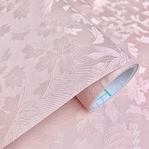 Image of Pink Peony Rose Self-Adhesive Wallpaper 45x300cm | Embossed Floral Wall Sticker for Bedroom, Kids' Room & Hall | DIY Decorative Wall Covering Sheet