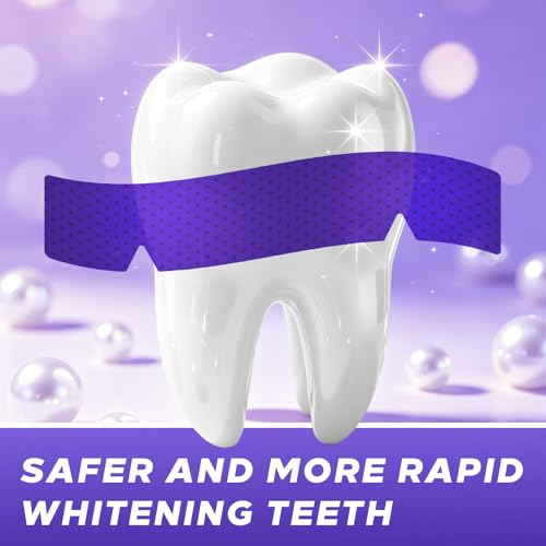 Purple Teeth Whitening Strips 28 Whitener 14 Uses Color Correcting Gel Technology Kit for - image 7
