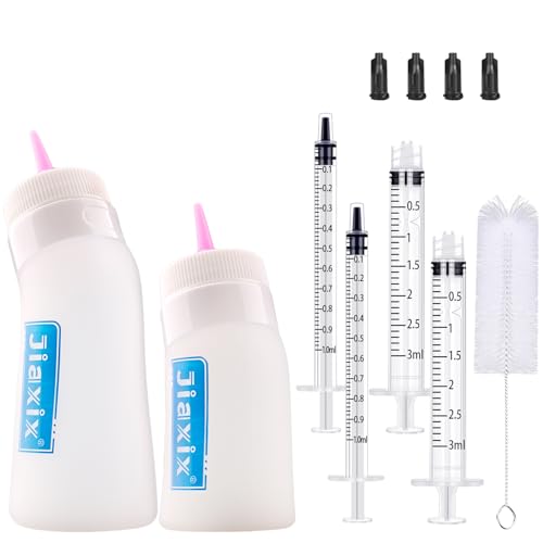 Jiaxix Puppy & Kitten Nursing Bottles with Syringe (Pink)