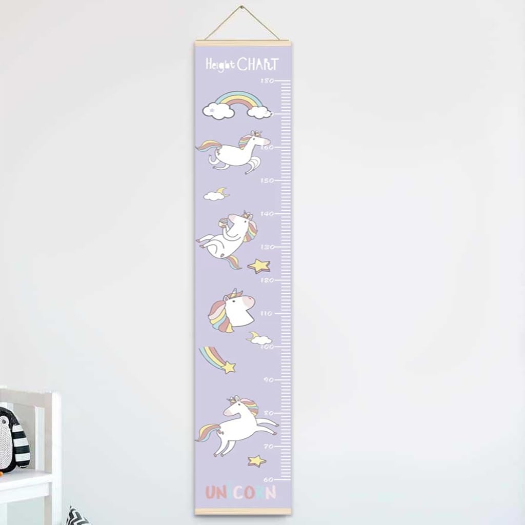 SNOWIE SOFT Cartoon Unicorn Growth Chart For Kids 60-180Cm Wall Hanging Growth Chart For Kids & Teenagers Canvas Cartoon Growth Chart Waterproof Canvas Growth Chart For Kid's Room,1 Count,Purple - Image 8 thumbnail