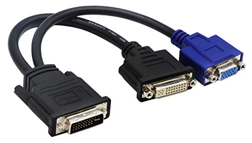 zdyCGTime 25,4 cm Wyse DVI Splitter Kabel &ndash; DVI-D zu DVI-D und VGA &ndash; M/F &ndash; vergleichbar mit Wyse DVI Y-Kabel， Kompatibel mit Dell OptiPlex GX620 sc280 und weiteren Dell Produkten（20cm）