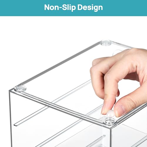 Image of Vtopmart Acrylic Organizer with 8 Drawers, Desk Organizers and Accessories, Clear Makeup Organization, Dustproof Storage Drawers for Office Art Craft Supplies