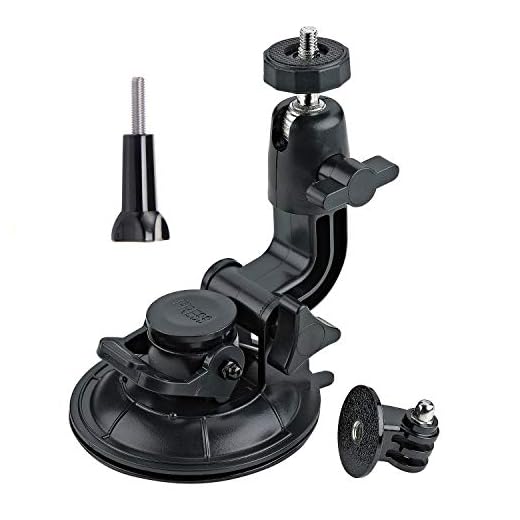ASOCEA Gopro Suction Cup Mount Car Windshield Camera Holder Tripod Adapter Universal Screw Sucker Clamp Compatible with Gopro Hero7/6/5/4/AKASO EK7000 Brave 4 YI 4k Gitup Git2 APEMAN Action