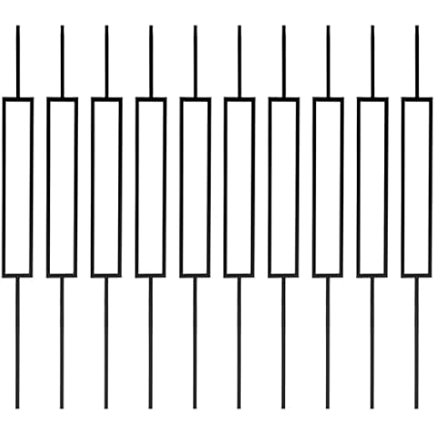 Vilstomes Wrought Iron Balusters – 10 Pack Rectangle Deck Balusters, 1/2-inch Hollow Iron Spindles Satin Black, Decorative Metal Deck Railing Stair Spindle Cover
