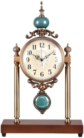 Vintage Fireplace Mantel Clock – Silent Retro Desk Clock for Livi...