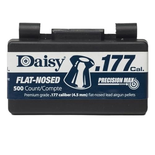 Daisy.177, Cal. Flathead Pellets (500) (Silver Color, 4.5 Mm), Daisy .177 Caliber Precisionmax Provide Accuracy and Speed for Your Pellet Gun
