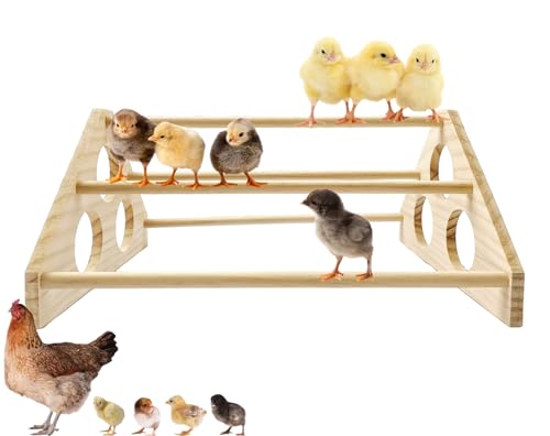 Large Wooden Pine Chick Perch Roosting Bar for Baby Chicks Brooder Coop Chicken Training Toy Stand