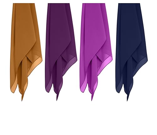 Image of Premium Georgette Hijab for Girls & Women | Lightweight and Breathable | Combo Pack of 4 | 180 cm x 70 cm