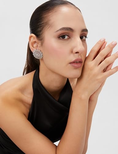 Image of Rubans Stud Earrings American Diamond Trendy Jewellery for Women & Girls