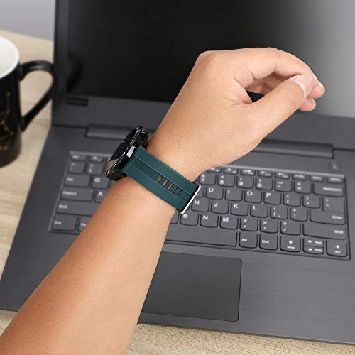 22mm Watch Straps Compatible with Huawei Watch 4 GT6 Pro GT 6 GT5 GT4 GT3,Gear S3 Classic,S3 Frontier Quick Release Silicone Sport Watch Strap for Venu 2 3 4 45mm Bip 6 (Dark Green)