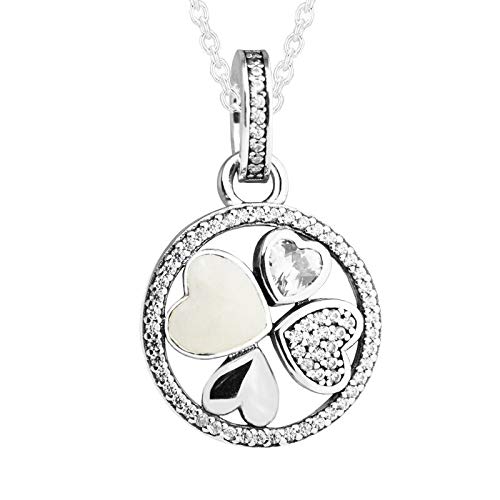 Tour de cou bijoux long collier pour femmes en argent sterling et émail clair