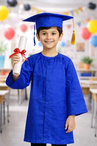 Image of Graduation gown for kids with Cap for convocation dress for school ceremony