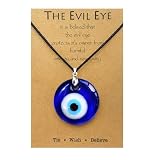 Long tiantian Evil Eye Necklace for Women Evil Eye Pendant Necklace Leather Rope Glass Inspirational Jewelry Birthday Gifts