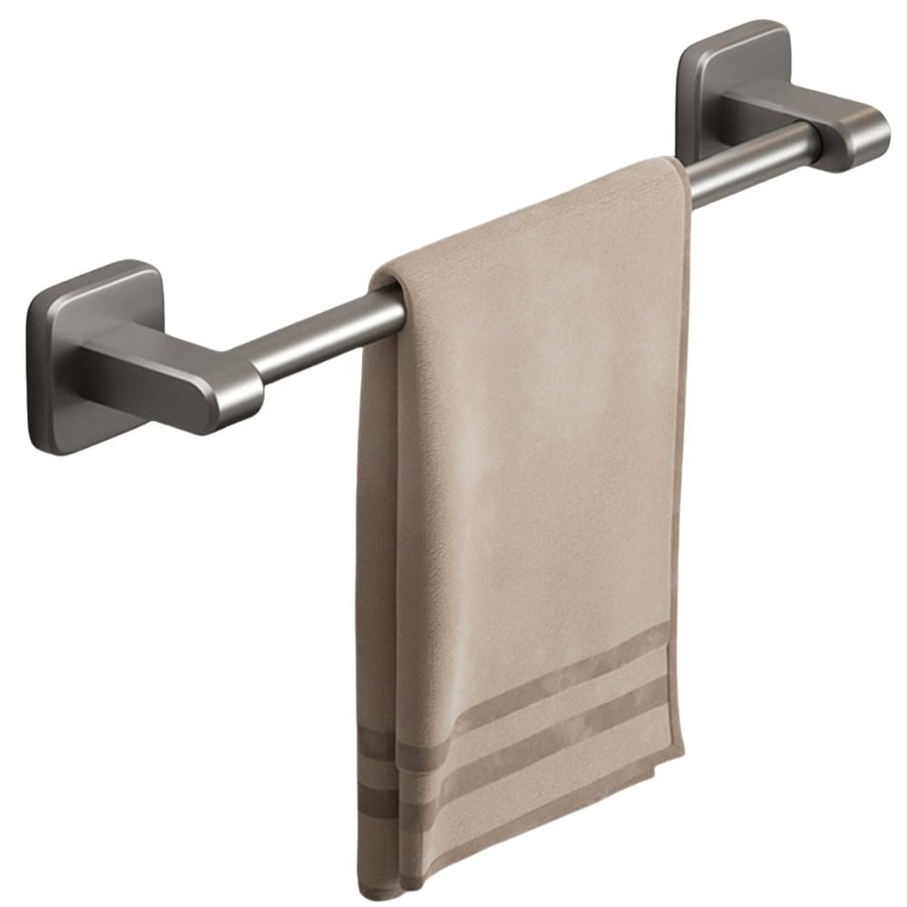 Porte-serviettes autocollant salle de bain barre support 40 cm design peu encombrant blanc