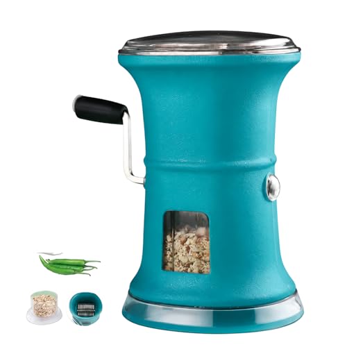 Image of Smart Chilly & Dry Fruit Cutter for Kitchen, Manual Oval Plastic Chopper with Stainless Steel Blades, Onion, Garlic, Vegetable, Mirchi & Peanut Cutting Machine (Blue)