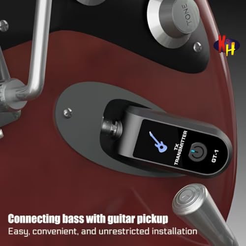 Image of kh Wireless Guitar System One Transmitter to One Receivers | Built-in Rechargeable Battery | 6.35mm Plug Wireless Audio Transmitter & Receiver for Electric Guitar, Bass, Keyboard, Amplifier, Mixer