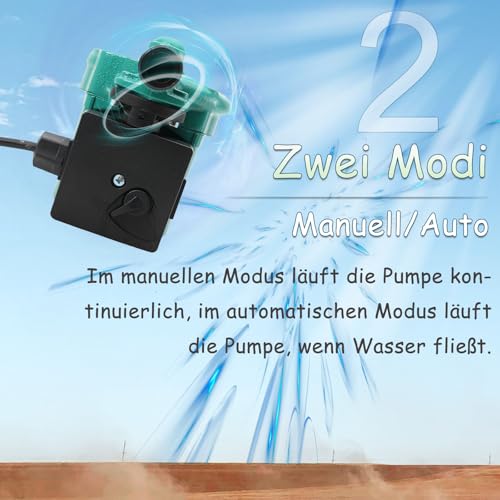 MECUTP Umwälzpumpe | RS15/9 Heizungspumpe, 125W Zirkulationspumpe Warmwasser Max Förderhöhe 9m, umwälzpumpe heizung Max Durchfluss 1.8m³/h - Einlass/Auslass Durchmesser NPT 3/4