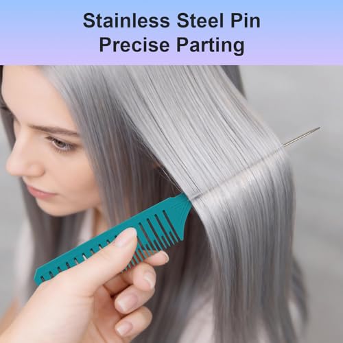 Set profesional de 6 peines para resaltar cabello miniatura 4