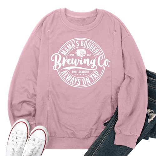 Image of UNIQUEONE Women Nursing Sweatshirts for Breastfeeding - Friendly Zipper Maternity Sweater Long Sleeve Mama Pullover Tops