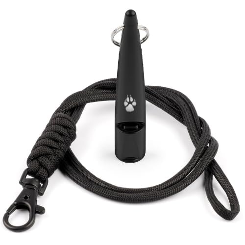 TDL Gun Dog Whistles for Recall Training with Black Lanyard - Dog Training Whistle with Loud Far-Reaching Sound for Long-Distance Commands & Recall Training for Most Breeds - Black
