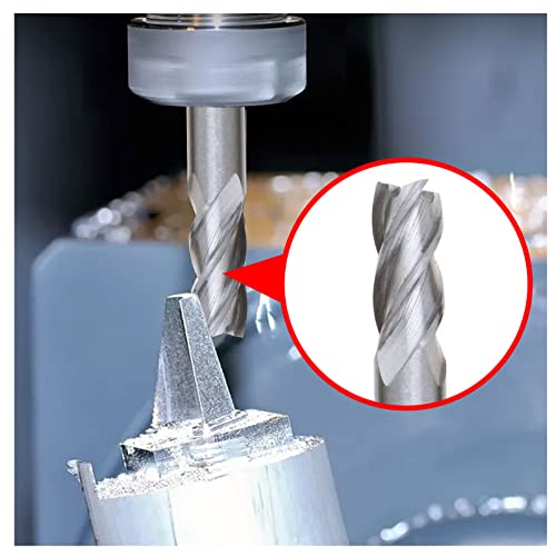 ECSiNG 10pcs HSS 4-flute Straight Shank End Mill Cutter Kit 2/3/4/5/6/7/8/9/10/12mm Dia 6mm 8mm 10mm 12mm Handle for for Wood Aluminum Steel Titanium - Image 3