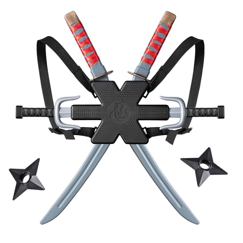 Ninja Kids Swords and Weapons Backpack Toy Set with Katana Swords, SAIS, Shuriken Toss and Holder for Dress-Up, Cosplay and Role Play Parties