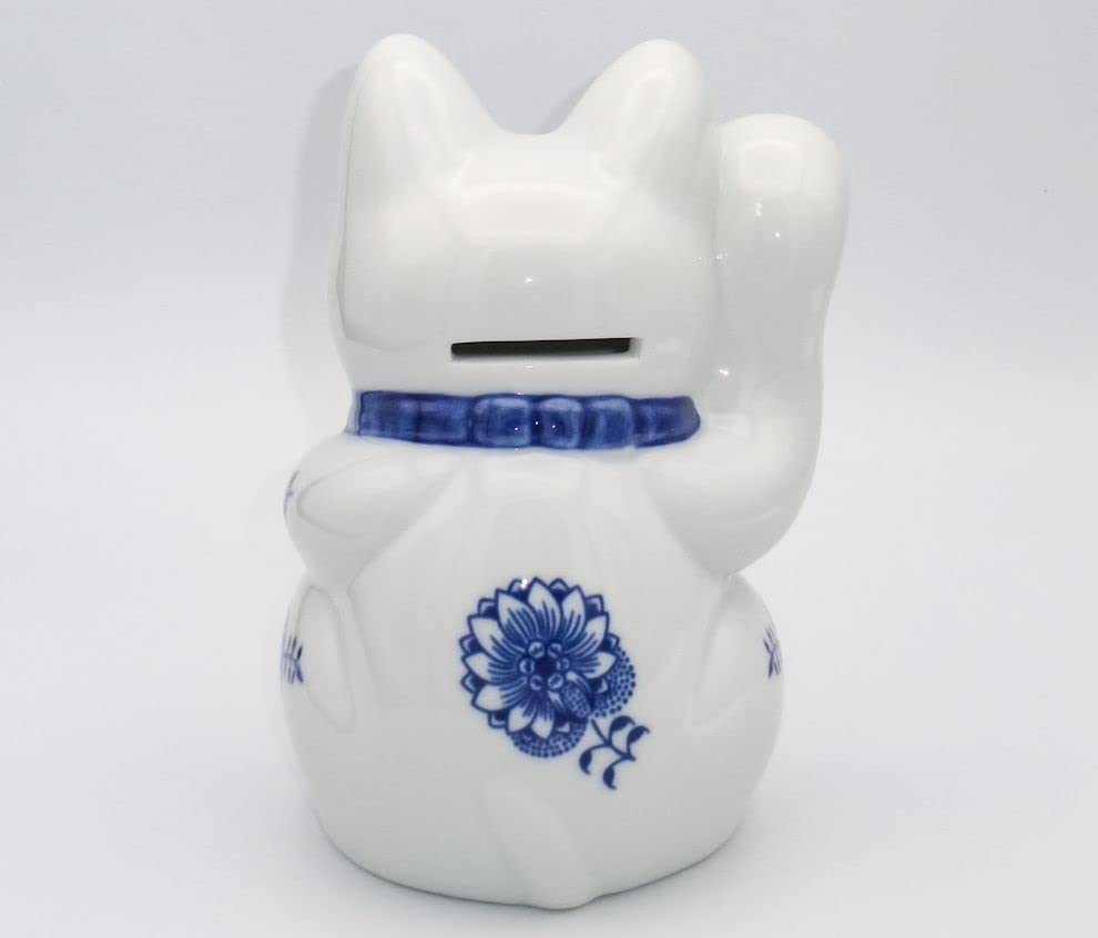 BOHEMIA Blue Onion ボヘミア ブルーオニオン 招き猫 貯金箱 BOHEMIA