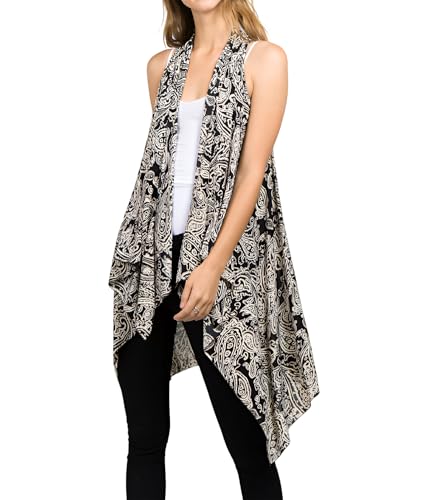 Image of Scarfand's Women's Sheer Open Front Lightweight Sleeveless Long Duster Cardigan Vest