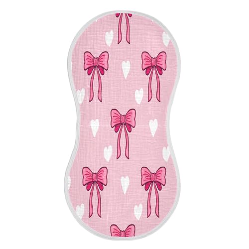 Bows Burp Cloths Cotton Baby Washcloths,Large 22x11in Burping Cloth Absorbent and Soft for Newborn Baby Boys and Girls,1 Pack