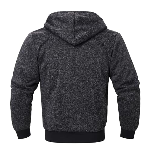 Image of LeeHanTon Sherpa Lined Hoodies for Men Heavyweight Full Zip Up Sweatshirt Thick Fleece Winter Warm Work Jackets Plus Size