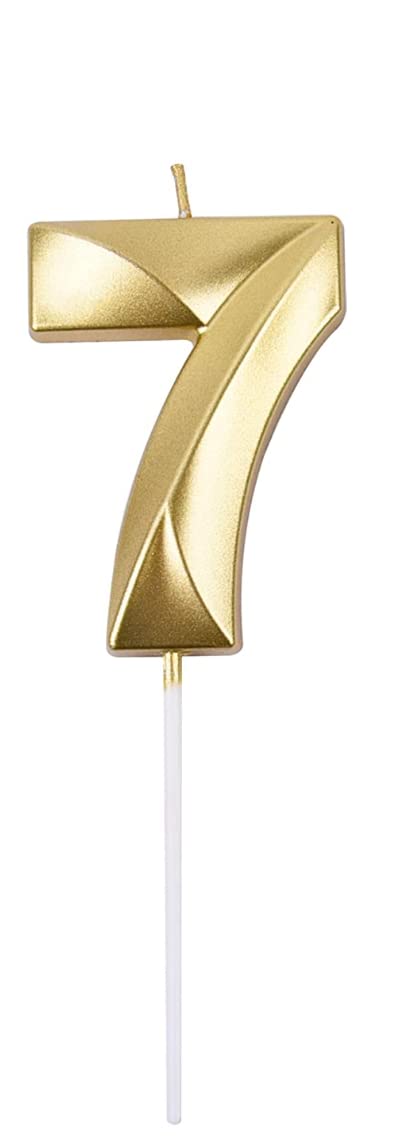 Gold Number 21 Birthday Candle Set - Elegant Cake Decoration -21